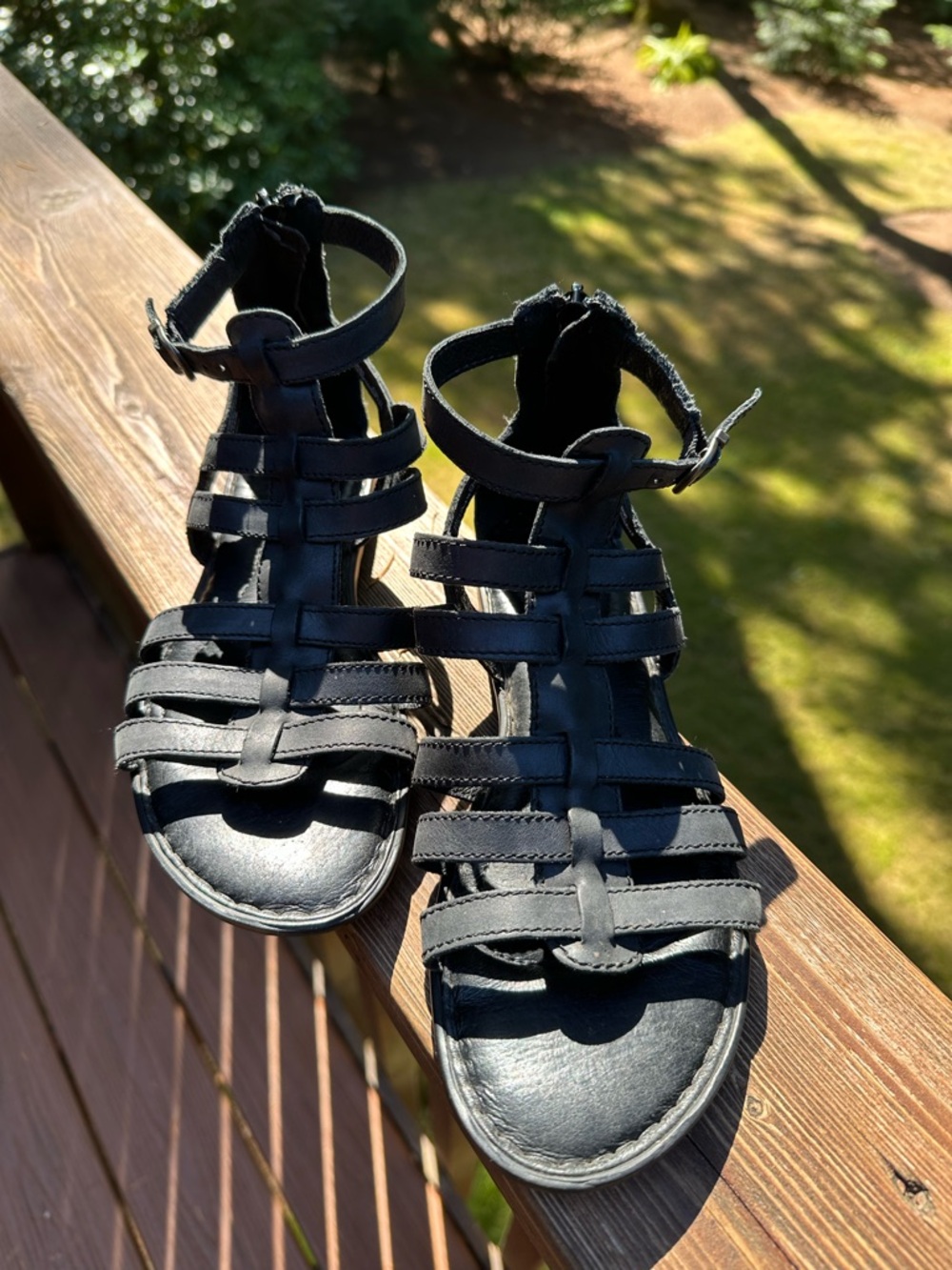 Born Black Strappy Gladiator Sandals